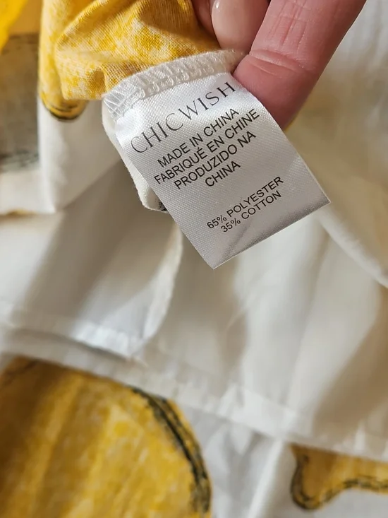 Chicwish White Midi Skirt with Yellow Lemon Print Medium - Picture 6 of 10